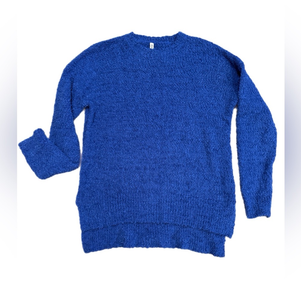 Women's Cozy Blue Crew Neck Sweater